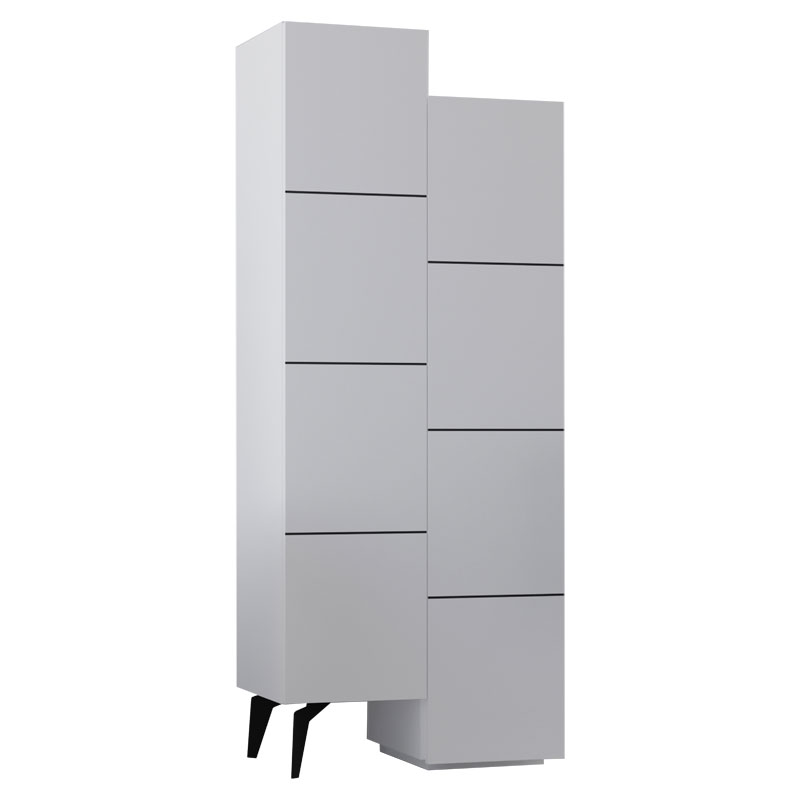 PAKO WORLD Ντουλάπι-στήλη Romane pakoworld λευκό 62.2x37.4x155.4εκ - PAKO WORLD - 119-001122