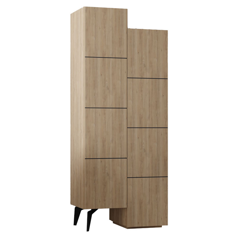 PAKO WORLD Ντουλάπι-στήλη Romane pakoworld φυσικό 62.2x37.4x155.4εκ - PAKO WORLD - 119-001131