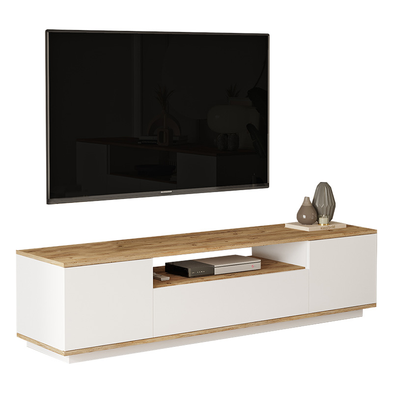 PAKO WORLD Έπιπλο τηλεόρασης Soren pakoworld sonoma-λευκό 180x.44.5x44.6εκ - PAKO WORLD - 176-000057