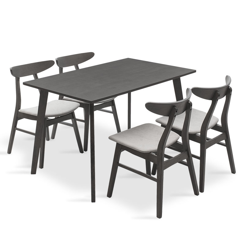 PAKO WORLD Tραπεζαρία Benson - Orlean pakoworld σετ 5τμχ rustic grey-ύφασμα γκρι 120x75x75εκ - PAKO WORLD - 200-000185