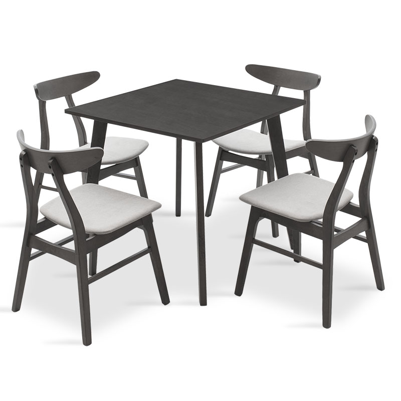 PAKO WORLD Tραπεζαρία Benson - Orlean pakoworld σετ 5τμχ rustic grey - ύφασμα γκρι 80x80x75εκ - PAKO WORLD - 200-000179