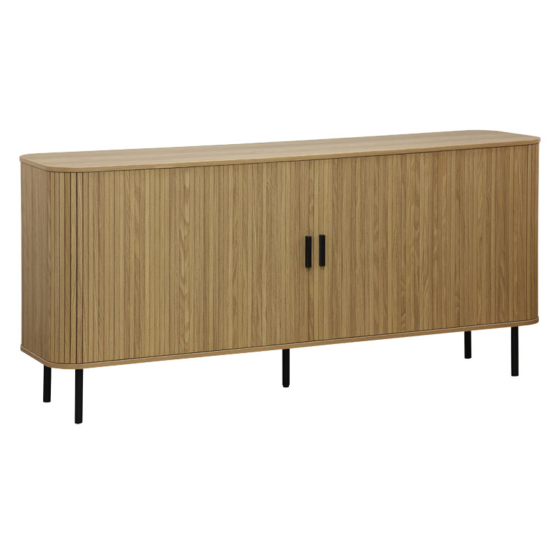PAKO WORLD Μπουφές Scandi pakoworld MDF φυσικό με μεταλλικά μαύρα πόδια 170x45x80εκ - PAKO WORLD - 260-000005