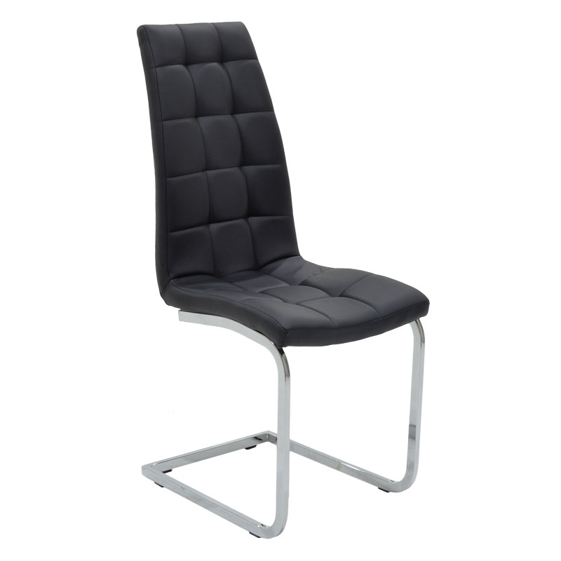 PAKO WORLD Καρέκλα Darrell pakoworld pu μαύρο-βάση χρωμίου 42x49x106εκ (Σετ 6 Τεμάχια) - PAKO WORLD - 127-000106