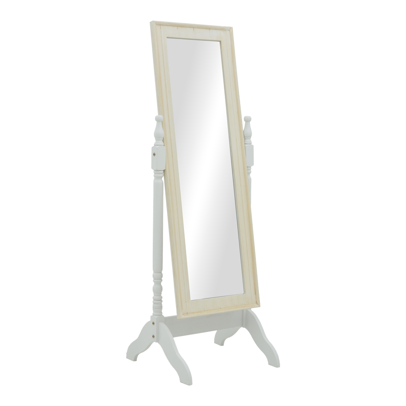 PAKO WORLD Καθρέπτης Malone Inart mdf σε λευκή αντικέ απόχρωση 55x50x160εκ - PAKO WORLD - 087-000012