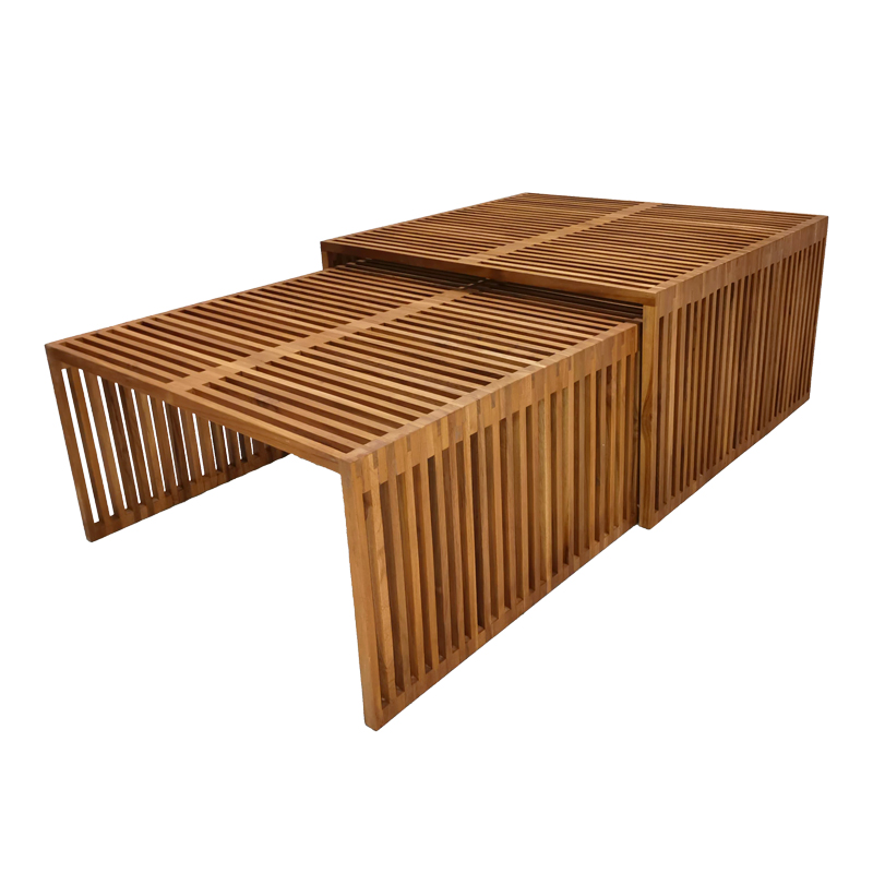 PAKO WORLD Τραπέζι Tinnie I pakoworld σετ 2τεμ teak ξύλο σε φυσική απόχρωση - PAKO WORLD - 343-000028