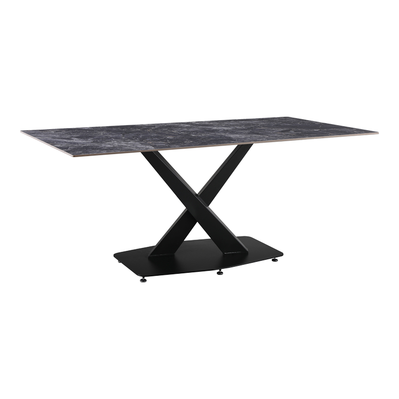 PAKO WORLD Τραπέζι Tafel pakoworld Sintered stone μαύρο με μεταλλικά πόδια σε μαύρη απόχρωση 180x90x76εκ - PAKO WORLD - 278-000018