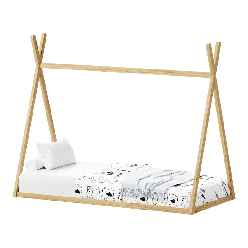 PAKO WORLD Παιδικό κρεβάτι Lilly τ.Montessori pakoworld ξύλο πεύκου σε φυσική απόχρωση 90x190εκ - PAKO WORLD - 370-000015