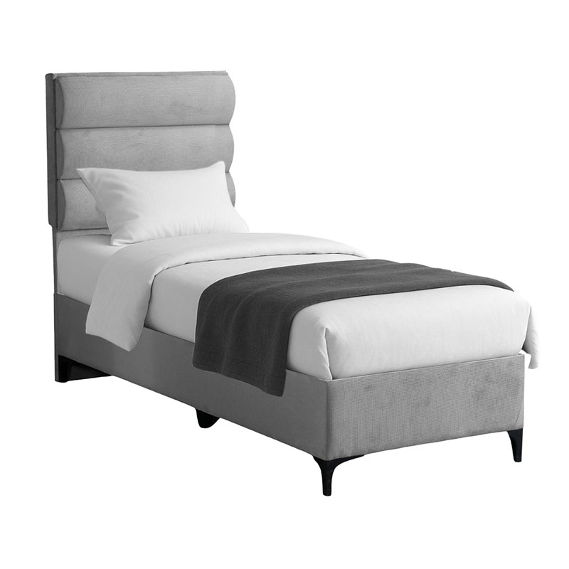 Κρεβάτι Limit pakoworld ύφασμα σε γκρι απόχρωση 90x200εκ - PAKO WORLD - 323-000026