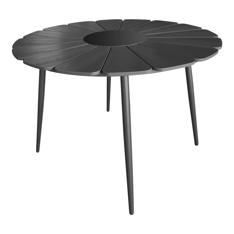 PAKO WORLD Τραπέζι Pinap pakoworld μαύρο αλουμίνιο και plywood σε μαύρη απόχρωση Φ110x74εκ - PAKO WORLD - 152-000088