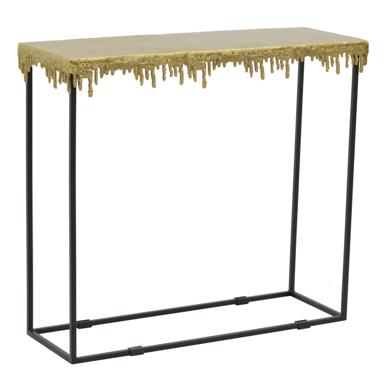 PAKO WORLD Κονσόλα Bulco Inart χρυσό-μαύρο μέταλλο 80.5x28x72εκ - PAKO WORLD - 287-000018