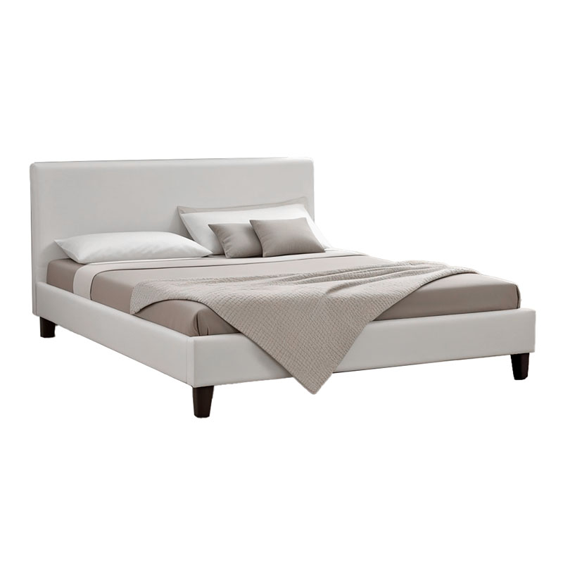 Κρεβάτι Nevil pakoworld 150x200 PU χρώμα λευκό ματ - PA