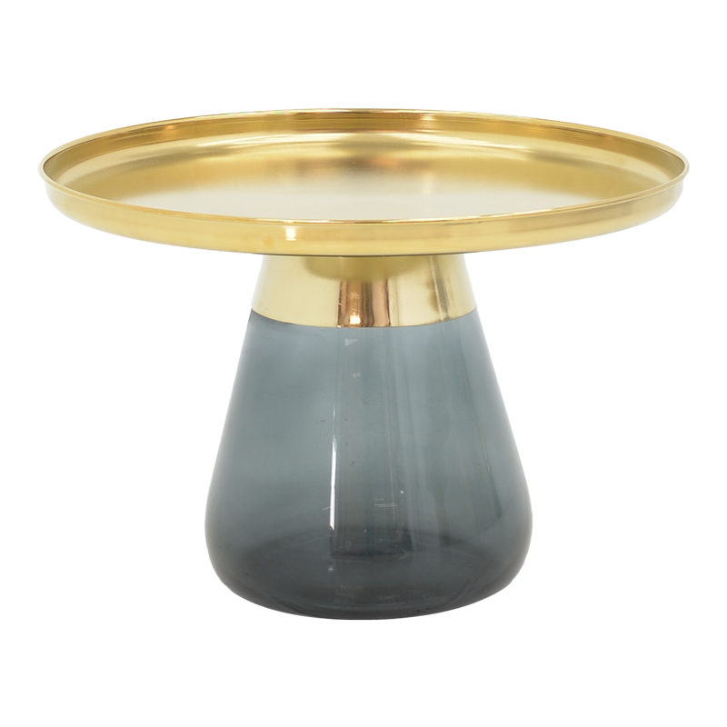 PAKO WORLD - ΣΗΜΑΝΤΙΚΟ: Σε περίπτωση διαφοράς τιμής από το κατάστημα ισχύει παντα και μόνο η τιμή του καταστήματος Βοηθητικό τραπέζι Kunlo Inart χρυσό χρώμιο-μαύρο γυαλί