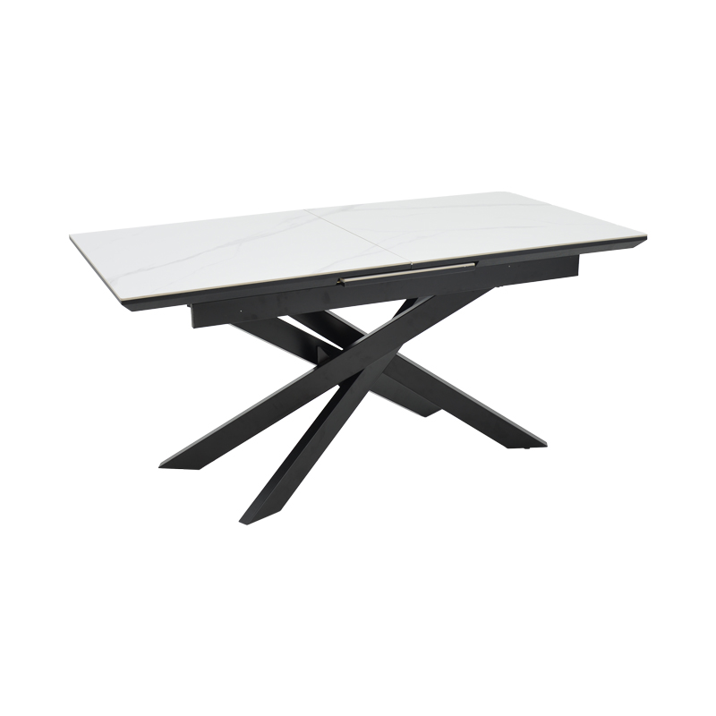 PAKO WORLD Τραπέζι Rogemi pakoworld γκρι mdf-μαύρο μέταλλο 160-200x90x75εκ - PAKO WORLD - 101-000107