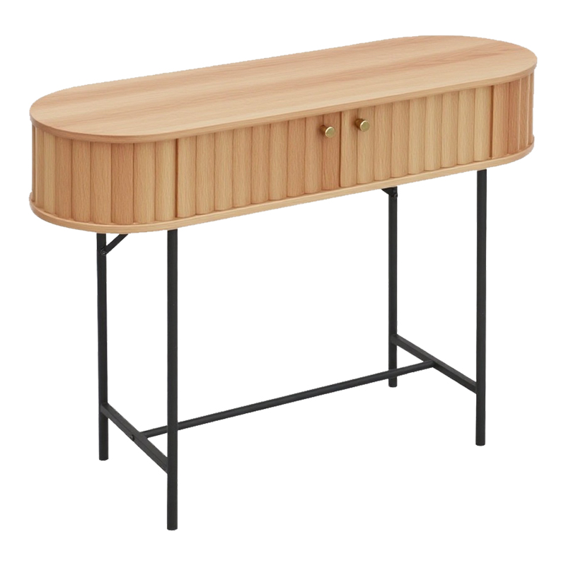 PAKO WORLD Κονσόλα Zeplen pakoworld MDF-μέταλλο σε oak απόχρωση 100x35x75εκ - PAKO WORLD - 260-000035