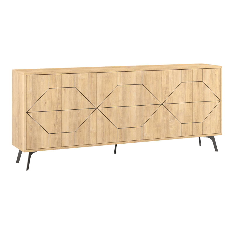 PAKO WORLD Μπουφές Dune pakoworld σε φυσική απόχρωση 181x35x77.4εκ - PAKO WORLD - 119-001229
