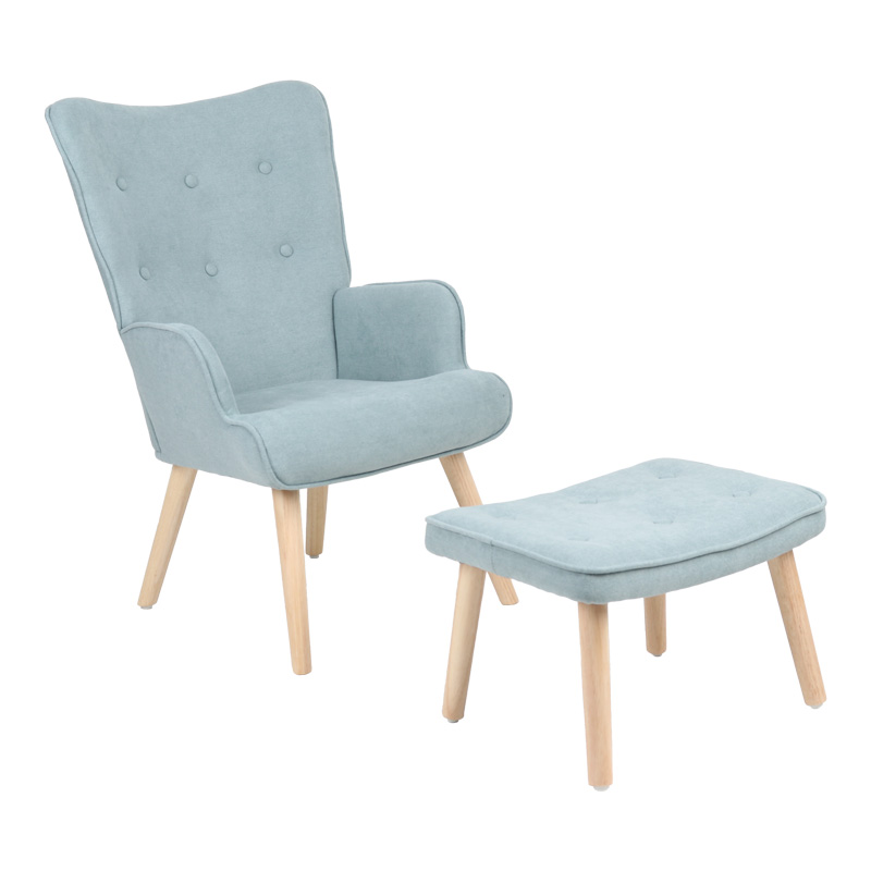 Έπιπλα σαλονιού 24home - ΣΗΜΑΝΤΙΚΟ: Σε περίπτωση διαφοράς τιμής από το κατάστημα ισχύει παντα και μόνο η τιμή του καταστήματος Πολυθρόνα με υποπόδιο Melisia pakoworld βεραμάν ύφασμα