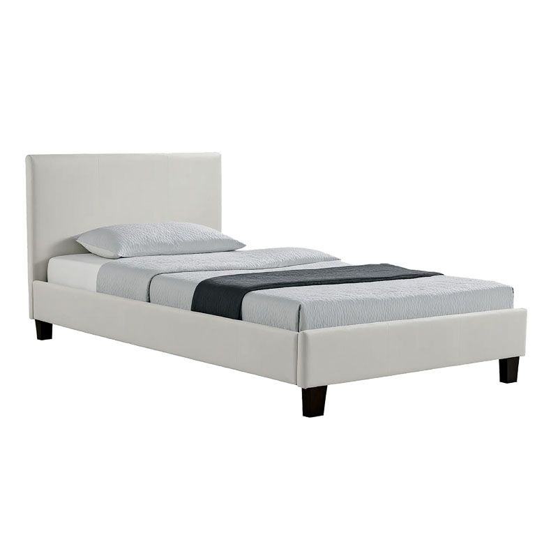 Κρεβάτι Nevil pakoworld 100x200 PU χρώμα λευκό ματ - PAKO WORLD - 006-000012