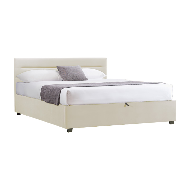 Κρεβάτι Molito pakoworld βελούδο σε εκρού απόχρωση με α