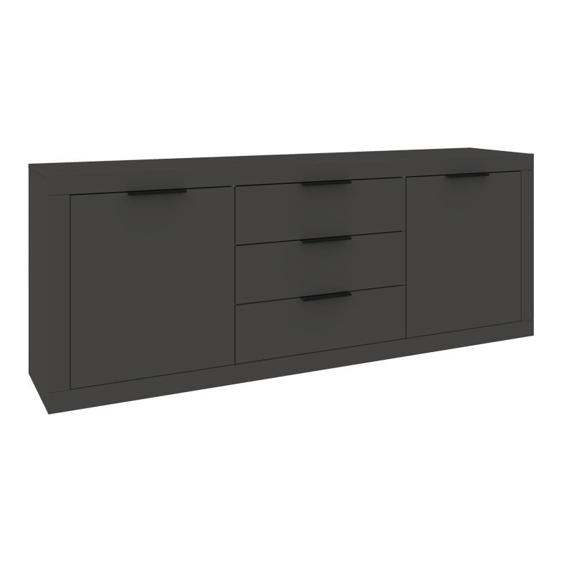 PAKO WORLD Μπουφές Doha pakoworld σε ανθρακί απόχρωση 210x45x80.5εκ - PAKO WORLD - 361-000106