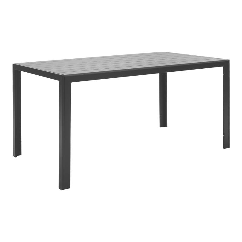 PAKO WORLD Τραπέζι Nares pakoworld αλουμίνιο ανθρακί-plywood γκρι 140x80x72.5εκ - PAKO WORLD - 152-000003