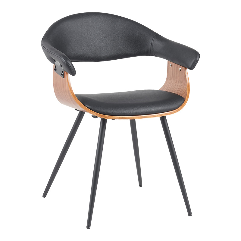 Έπιπλα σαλονιού 24home - ΣΗΜΑΝΤΙΚΟ: Σε περίπτωση διαφοράς τιμής από το κατάστημα ισχύει παντα και μόνο η τιμή του καταστήματος Πολυθρόνα Austen pakoworld PU μαύρο-ξύλο καρυδί-μέταλλο