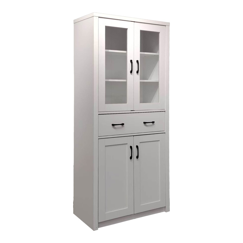 PAKO WORLD Βιτρίνα-ντουλάπα Nisso pakoworld σε λευκή απόχρωση 80x40x183.5εκ - PAKO WORLD - 049-000117