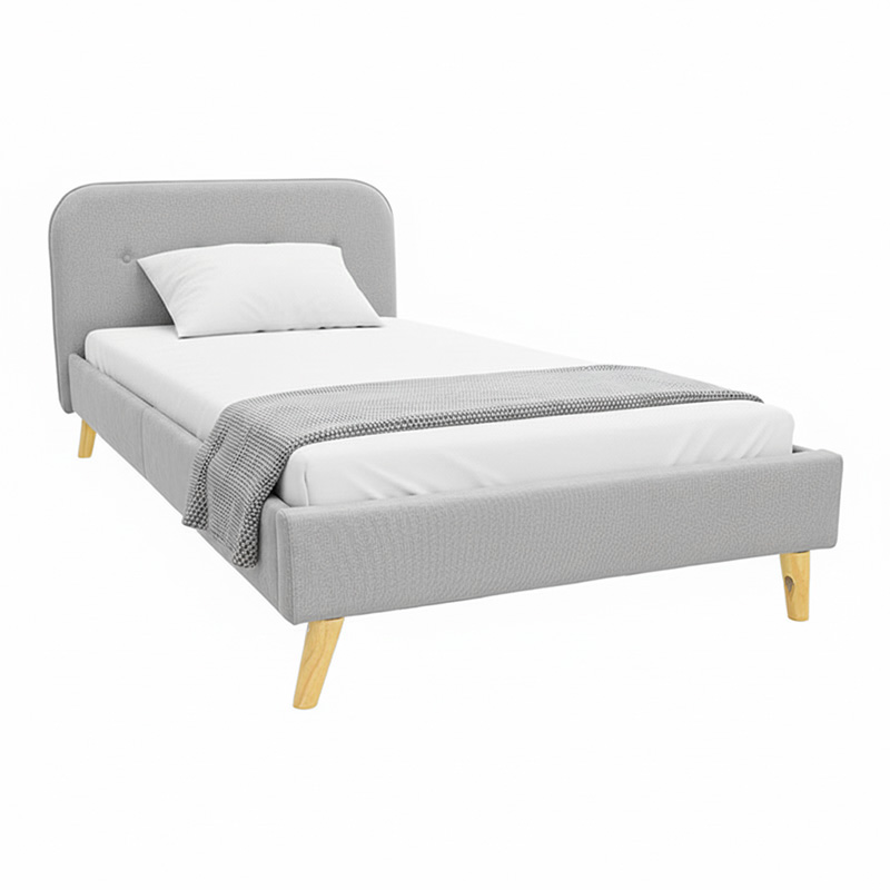 PAKO WORLD Κρεβάτι LumiLux pakoworld ύφασμα σε γκρι απόχρωση 100x200εκ - PAKO WORLD - 388-000026