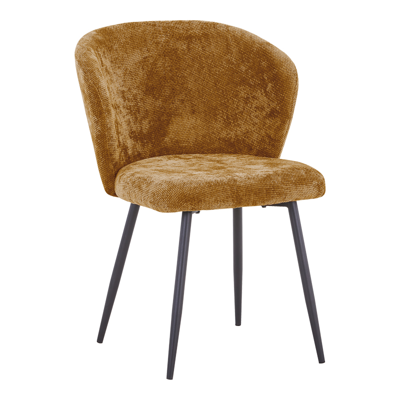 PAKO WORLD Καρέκλα Karg pakoworld camel ύφασμα-πόδι μαύρο μέταλλο 57x62x80εκ (Σετ 4 Τεμάχια) - PAKO WORLD - 327-000061