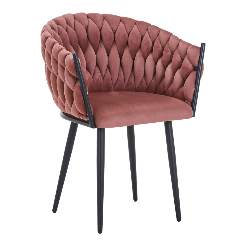 Πολυθρόνα Vivian pakoworld σάπιο μήλο βελούδο-πόδι μαύρ