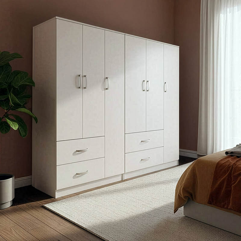 Ντουλάπα εξάφυλλη Lego pakoworld λευκή 180x42x180εκ - P