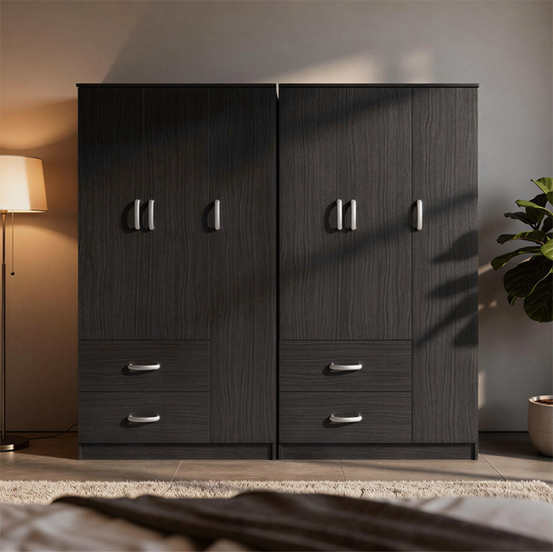 PAKO WORLD Ντουλάπα εξάφυλλη Lego pakoworld wenge 180x42x180εκ - PAKO WORLD - 383-000195