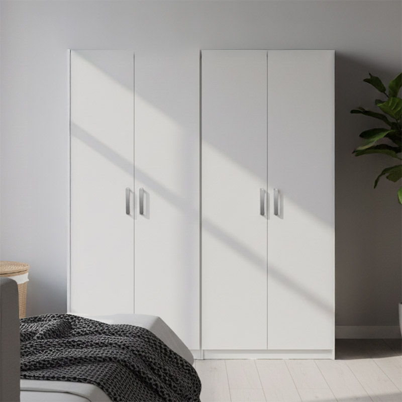 Ντουλάπα τετράφυλλη Lego Ι pakoworld λευκή 160x42x180εκ - PAKO WORLD - 383-000188