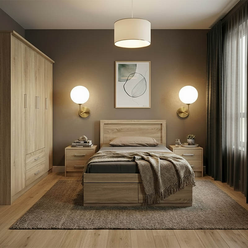 Σετ Κρεβατοκάμαρας Olympus Sonoma με Κρεβάτι 120x200εκ Σετ 4τεμ - PAKO WORLD - 200-001447