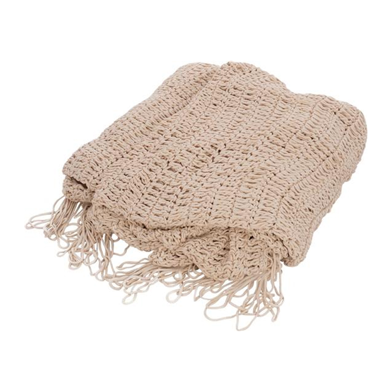 Δίχτυ σκίασης Shelto pakoworld μακραμέ poly-cotton σε μπεζ απόχρωση 400x400x27εκ - PAKO WORLD - 218-000042