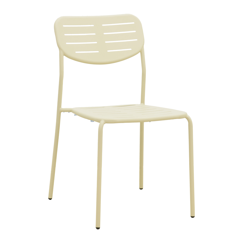 Καρέκλα Deraby pakoworld στοιβαζόμενη κρεμ μέταλλο 52.5x45.5x83εκ - PAKO WORLD - 218-000047