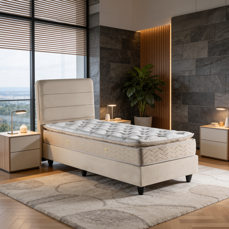 Κρεβάτι μονό Linteda pakoworld κρεμ βελούδο 90x200εκ - PAKO WORLD - 424-000024