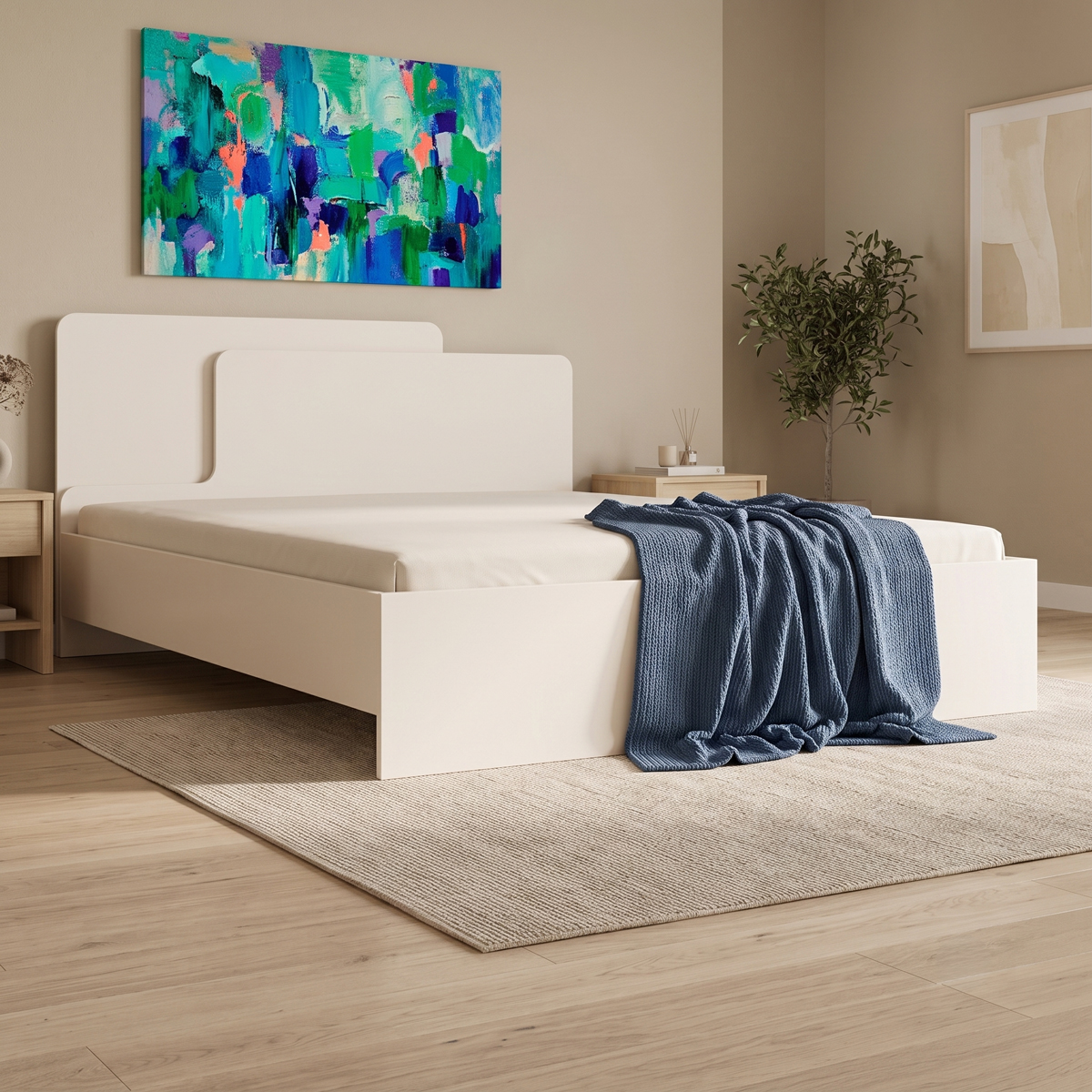 Κρεβάτι διπλό Lucabel pakoworld κρεμ 160x200εκ - PAKO WORLD - 192-000074