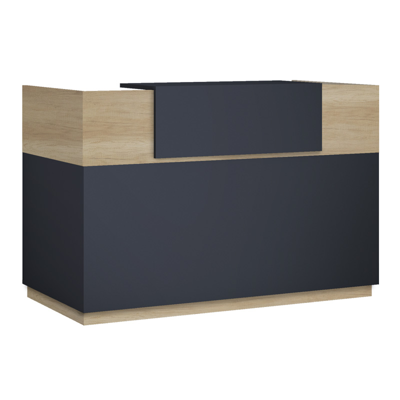 Γραφείο reception Lotus pakoworld σε χρώμα φυσικό - ανθρακί 200x70x110εκ - PAKO WORLD - 069-000098