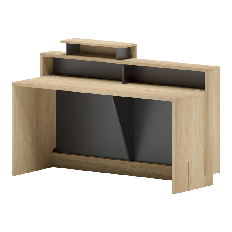 Γραφείο reception Lotus pakoworld σε φυσική-ανθρακί απόχρωση 160x60x105εκ - PAKO WORLD - 069-000114