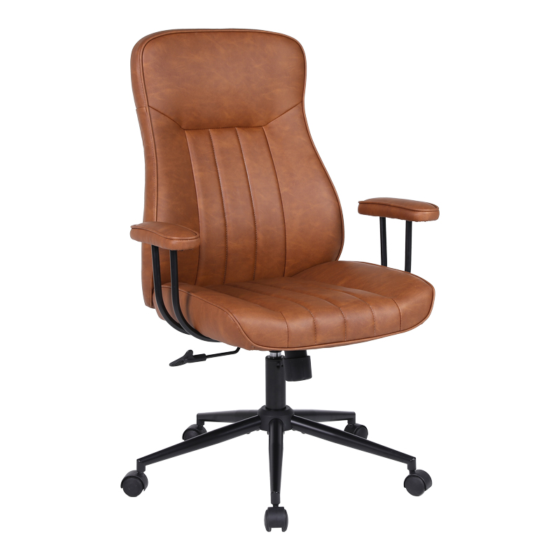 Καρέκλα γραφείου διευθυντή Philareti pakoworld καφέ PU 74x71,5x108-118εκ - PAKO WORLD - 256-000020