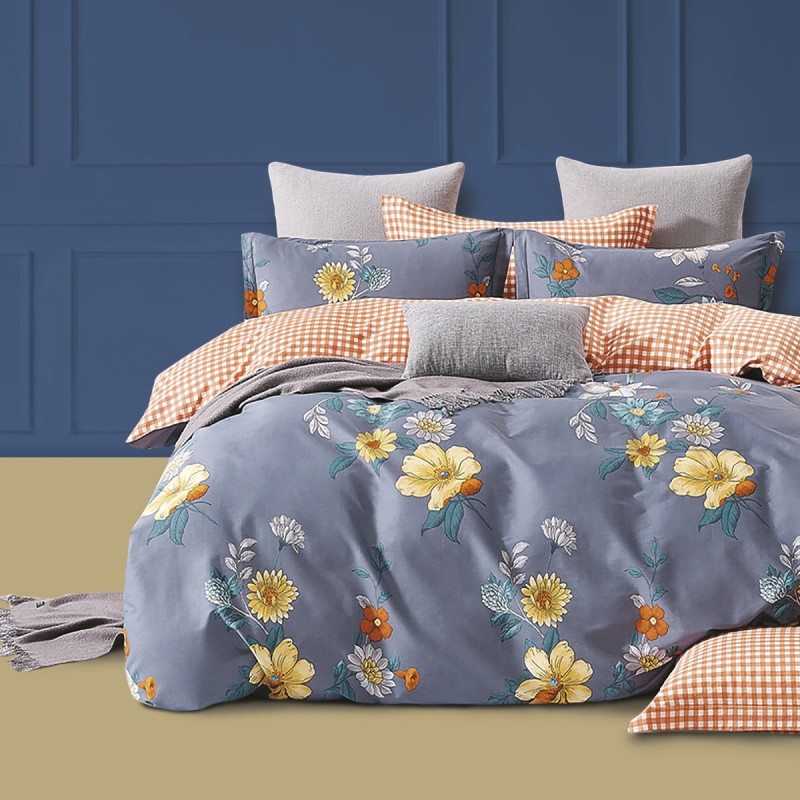 Sb home Σετ Κουβερλί Βαμβακοσατέν Υπέρδιπλο 225x245εκ. Lucy SB HOME (Ύφασμα: Βαμβακοσατέν, Χρώμα: Μπλε, Μέγεθος: Υπέρδιπλα) - Sb home - 5206864066205