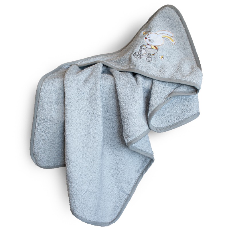 SBaby Κάπα Με Κουκούλα Βαμβακερή Bebe 75x75εκ. Bike Silver SBaby (Ύφασμα: Βαμβάκι 100%, Χρώμα: Γκρι, Μέγεθος: Βρεφικό) - SBaby - 5206864069855