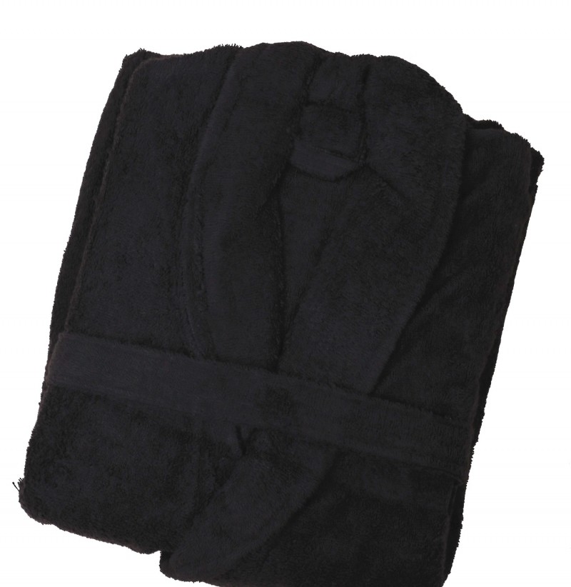 Sb home Μπουρνούζι Ενηλίκων Με Γιακά Βαμβακερό Large Daily Black Sb home (Ύφασμα: Βαμβάκι 100%, Χρώμα: Μαύρο, Μέγεθος: Large) - Sb home - 5206864072022