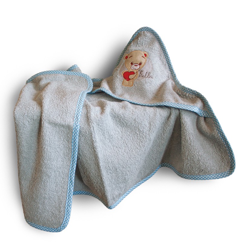 SBaby Κάπα Με Κουκούλα Βαμβακερή Bebe 75x75εκ. Hello Silver SBaby (Ύφασμα: Βαμβάκι 100%, Χρώμα: Γκρι, Μέγεθος: Βρεφικό) - SBaby - 5206864069701