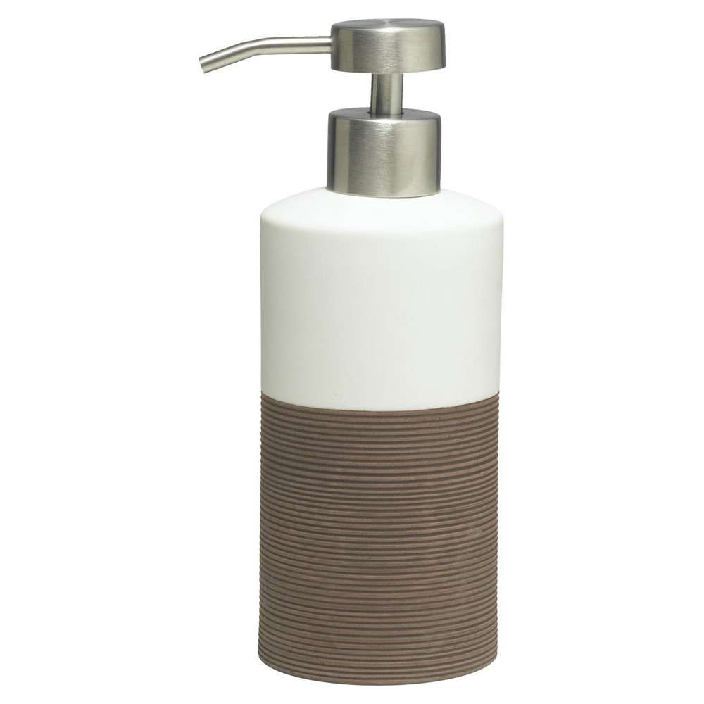 sealskin Ντισπένσερ Πορσελάνης 325ml-8,5x6,7x18εκ. Doppio Brown Sealskin 361840274 (Υλικό: Πορσελάνη, Χρώμα: Λευκό) - sealskin - sl-361840274