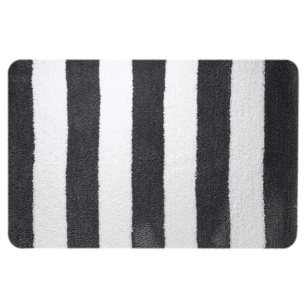 sealskin Ταπέτο Μπάνιου Polyester 60x90εκ. Linje Grey-White Sealskin 291653614 (Ύφασμα: Polyester, Χρώμα: Λευκό) - sealskin - sl-291653614