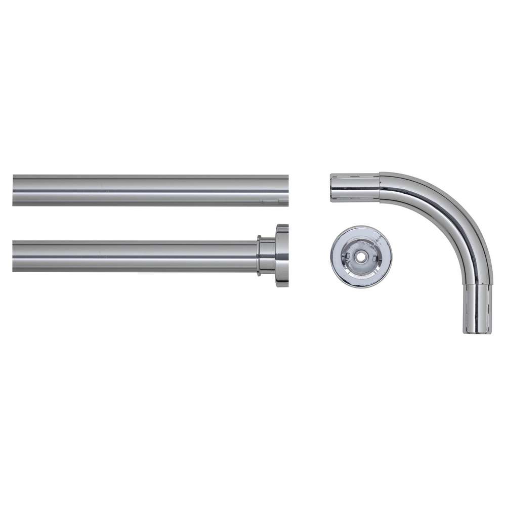 Βραχίονας Μπάνιου Γωνιακός Αλουμινίου Chrome 2,8x2,8x90