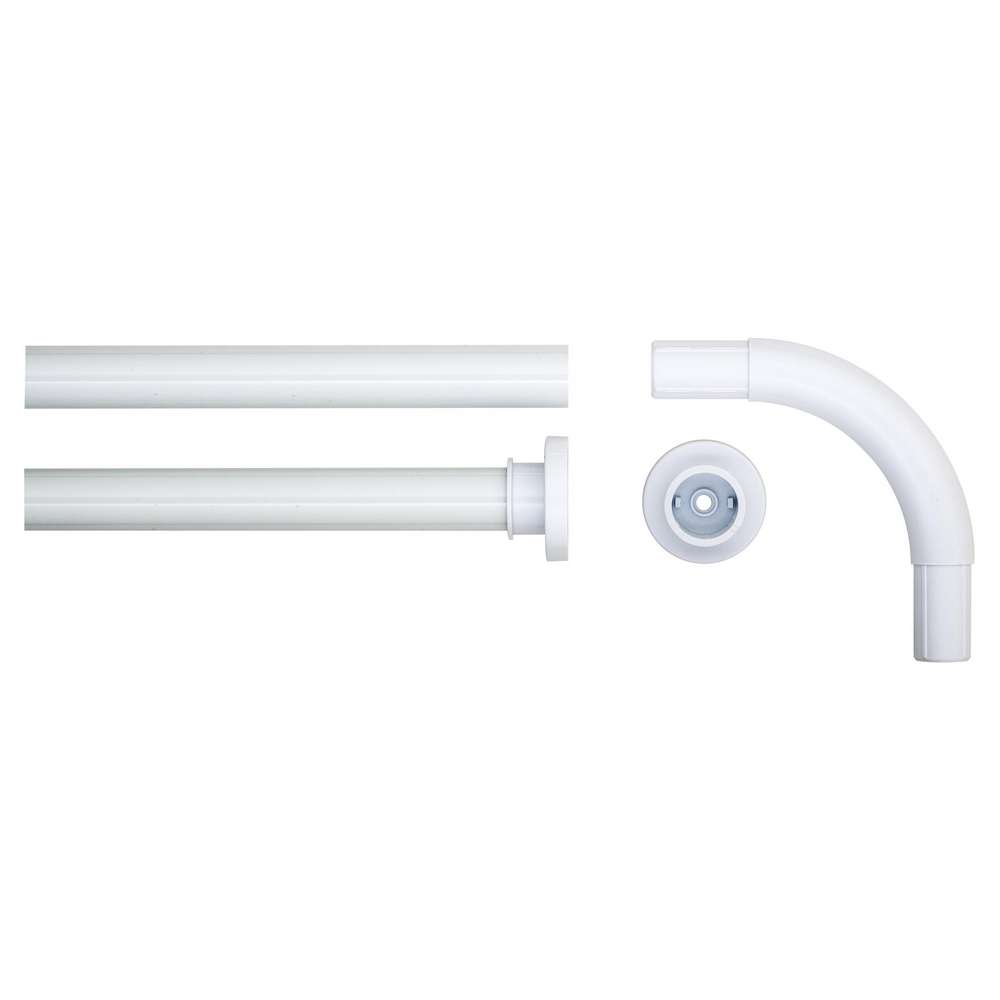 Βραχίονας Μπάνιου Γωνιακός Αλουμινίου White 2,8x2,8x90ε