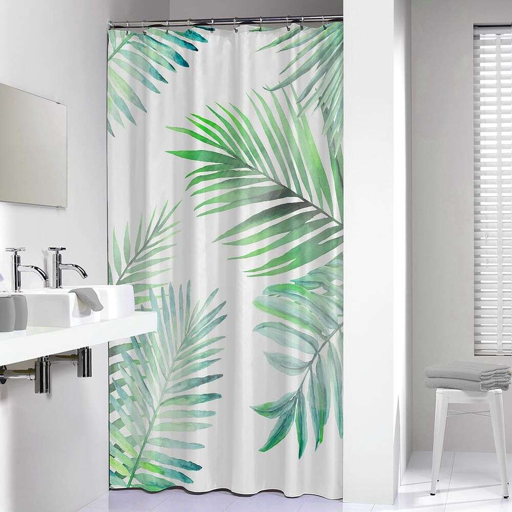 sealskin Κουρτίνα Μπάνιου Αδιάβροχη Πλαστική 180x200εκ. Leaves Green Sealskin 800144 (Χρώμα: Πράσινο , Υλικό: Peva) - sealskin - sl-800144