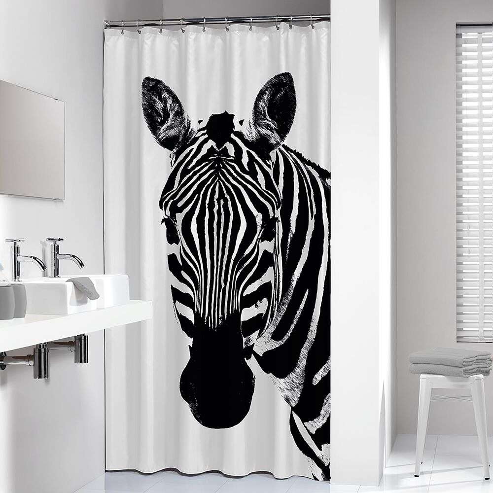 sealskin Κουρτίνα Μπάνιου Αδιάβροχη Πλαστική 180x200εκ. Zebra Black Sealskin 800150 (Χρώμα: Μαύρο, Υλικό: Peva) - sealskin - sl-800150